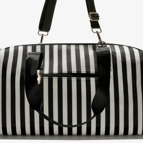 Alice + Olivia, Duffle Bag, Black and White‎ Stripe, NWT - Picture 8 of 11